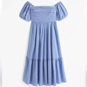 Abercrombie Emerson Off Shoulder Puff Sleeve Midi Dress-NWT- Size M